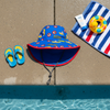 Beatles Sun Hat - Pool Flat Lay