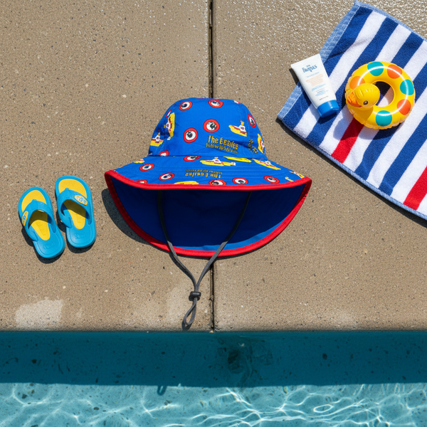 Beatles Sun Hat - Pool Flat Lay