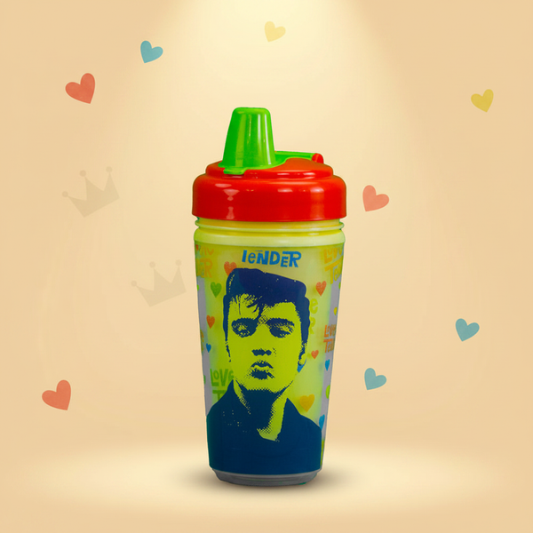 Elvis Love Me Tender Cup - Hearts Background