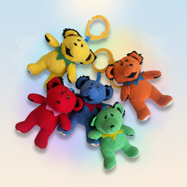 Grateful Dead Bear Clip Toys 5-Pack - Styled Background