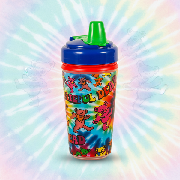Grateful Dead Tie-Dye Sippy Cup - Styled Background